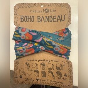 Natural Life Boho Bandeau in Teal and Pink Floral